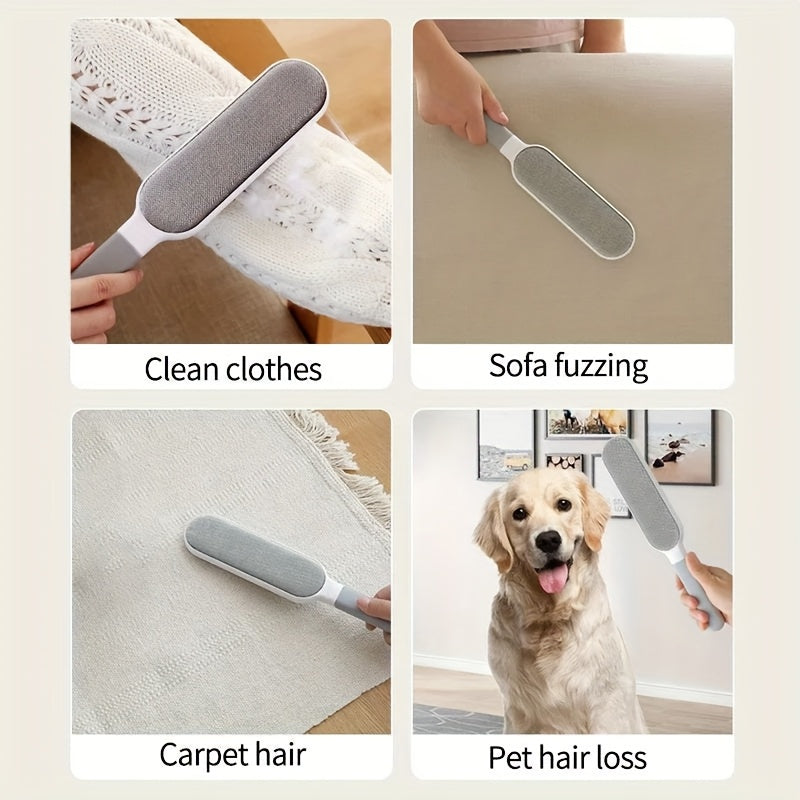 1pc Double-Sided Multi-Functional Reusable Dust Brush, Manual Electrostatic Lint Brush for Cat Fur, Clothes, Sofa, Furniture, Bedding, Carpet Cleaning - Plastic, No Electricity Needed, Ideal for Living Room Use