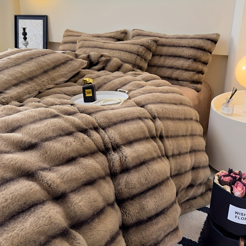 High-end soft striped multifunctional blanket