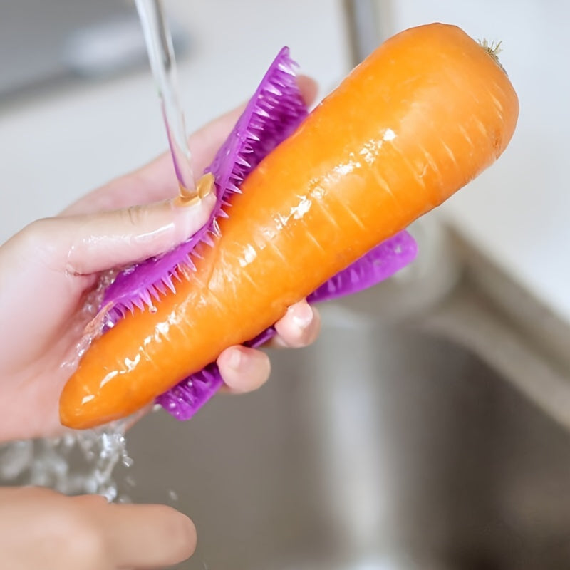 Flexible Multifunctional Brush - Fruit and Vegetable Cleaning Scrubber - Efficient Kitchen Tools and Accessories for Home Cooks