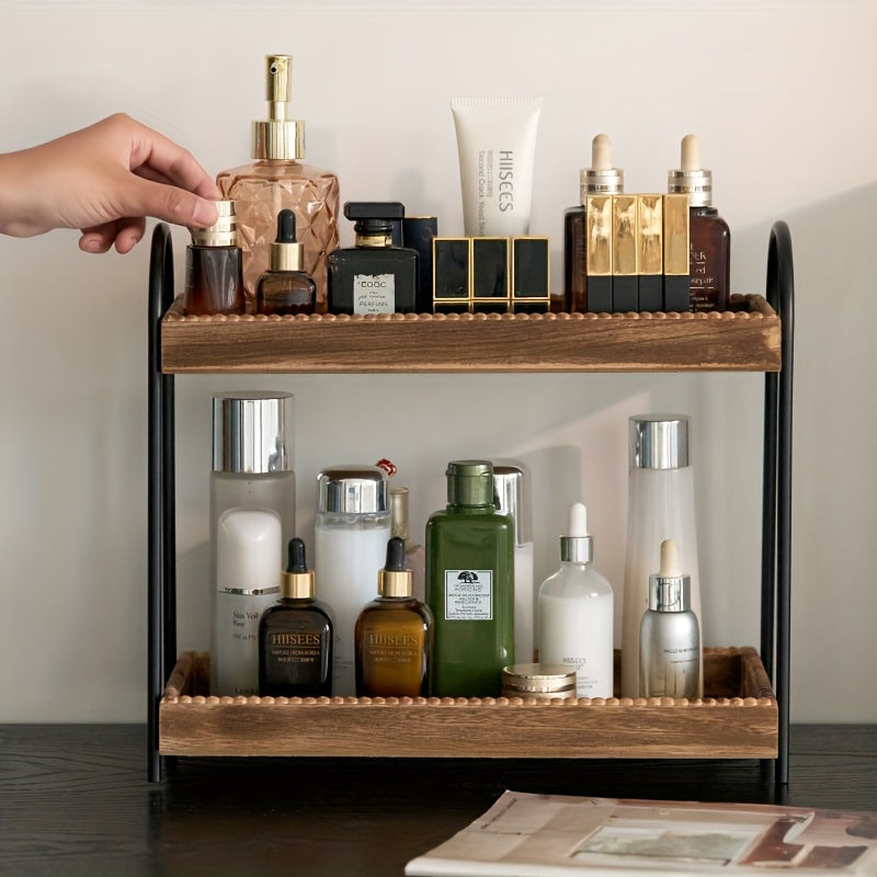 Cast Iron Double Layer Cosmetic Organizer