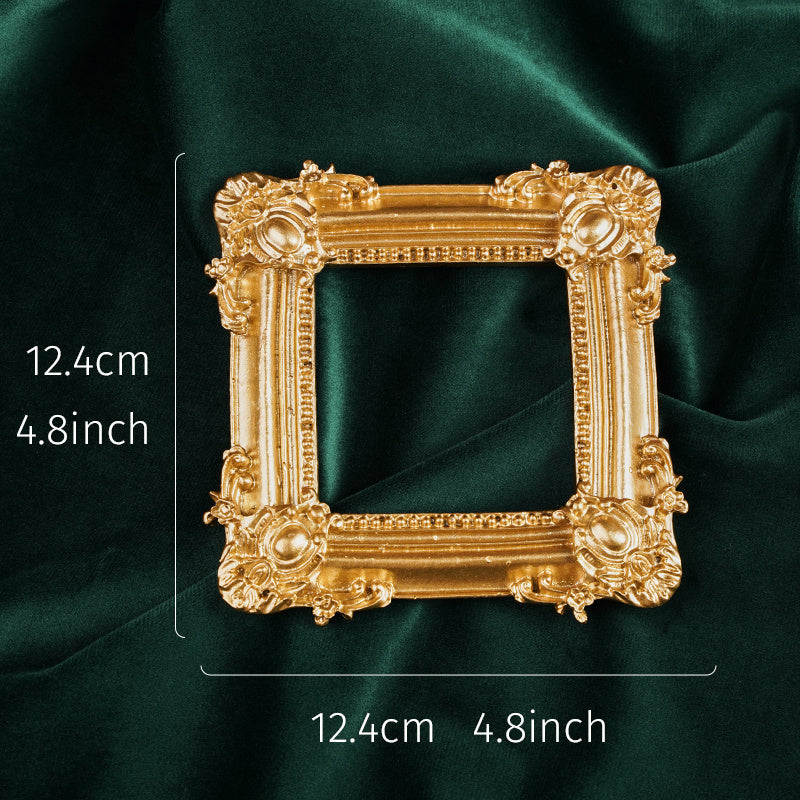 [1pc Elegant Golden Photo Frame] 1pc, Vintage Golden Photo Frame - Elegant Home Decor and Jewelry Display for Desktop Photos