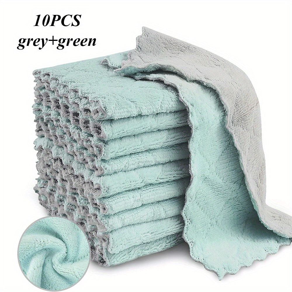10pcs Kitchen Towels and Dishcloths Set Dish Towels for Washing Dishes Dish Rags for Everyday Cooking Baking-Random Color