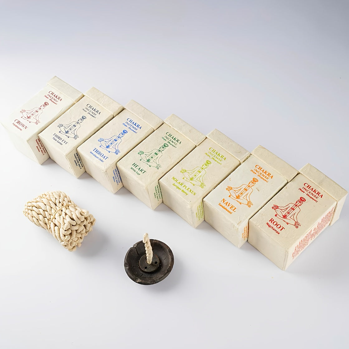 1pc of Nepalese seven chakra rope incense sticks, about 35pcs per pack