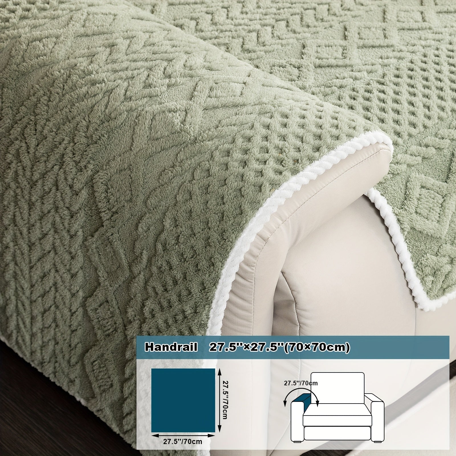 Classic Jacquard Shu Velveteen Sofa Cover - Pet-Friendly, Non-Slip, Machine Washable, Breathable 100% Polyester, 1pc