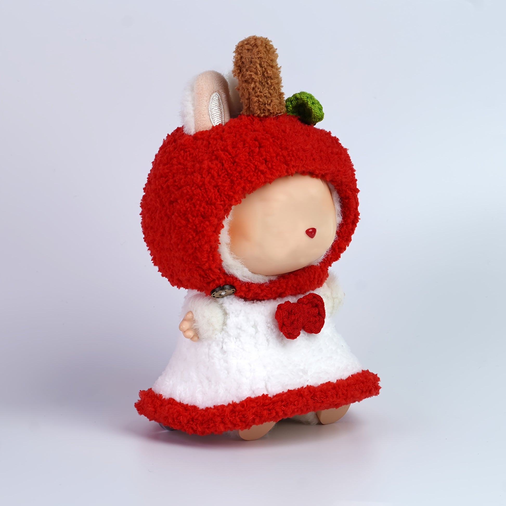 Suitable for 6.69-inch/17cm/15cm LABUBU Doll, handmade clothing set (excluding doll), hand-knitted apple outfit, compatible with "Macaron" doll set and "Have a Seat" doll dress, made of soft and comfortable materials, perfect birthday gift or holiday pres