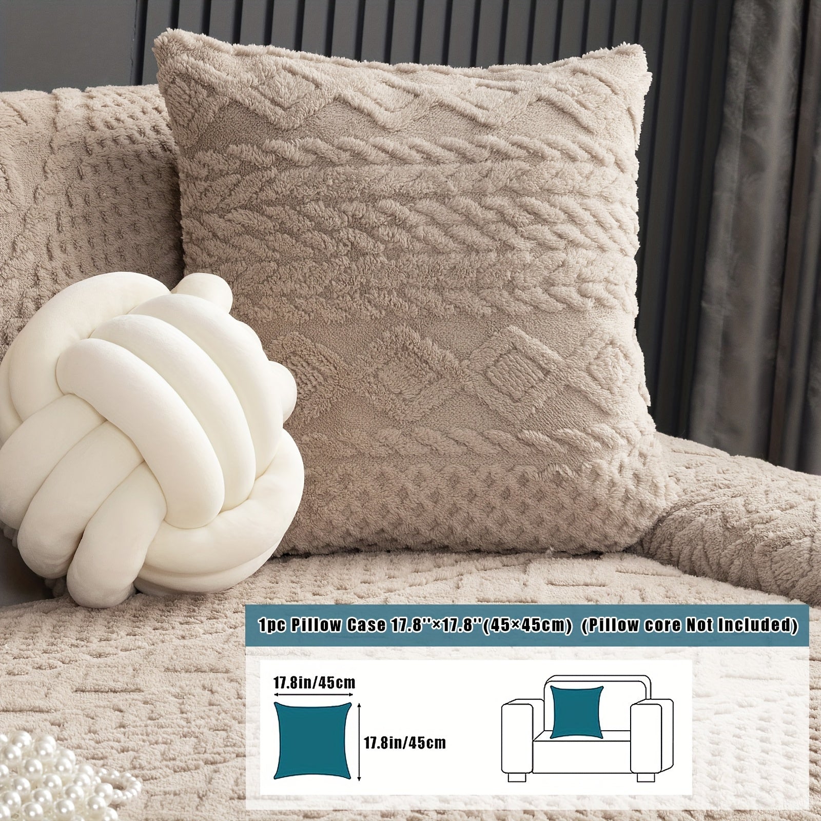 Classic Jacquard Shu Velveteen Sofa Cover - Pet-Friendly, Non-Slip, Machine Washable, Breathable 100% Polyester, 1pc