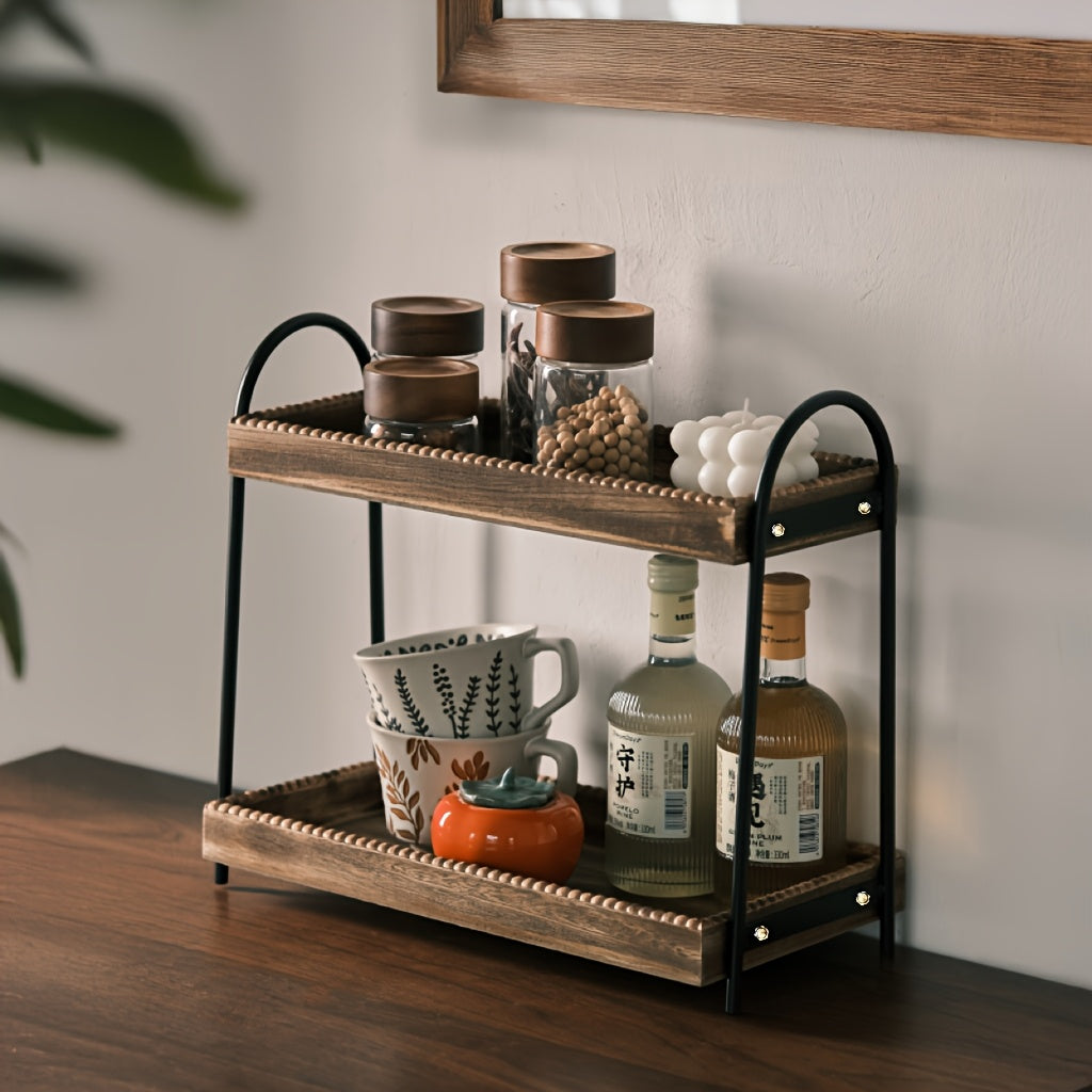 Cast Iron Double Layer Cosmetic Organizer