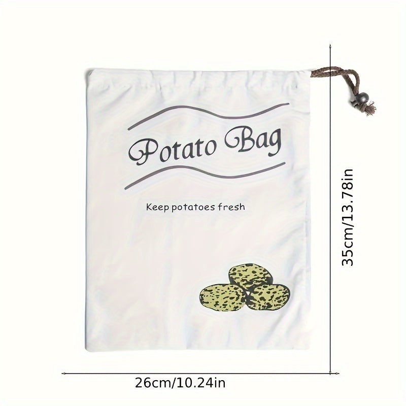 1pc Reusable Canvas Vegetable Storage Bag - Durable Square Fresh-Keeping Bags, Suitable for Potatoes and Onions, Anti-Sprouting Kitchen Organizer