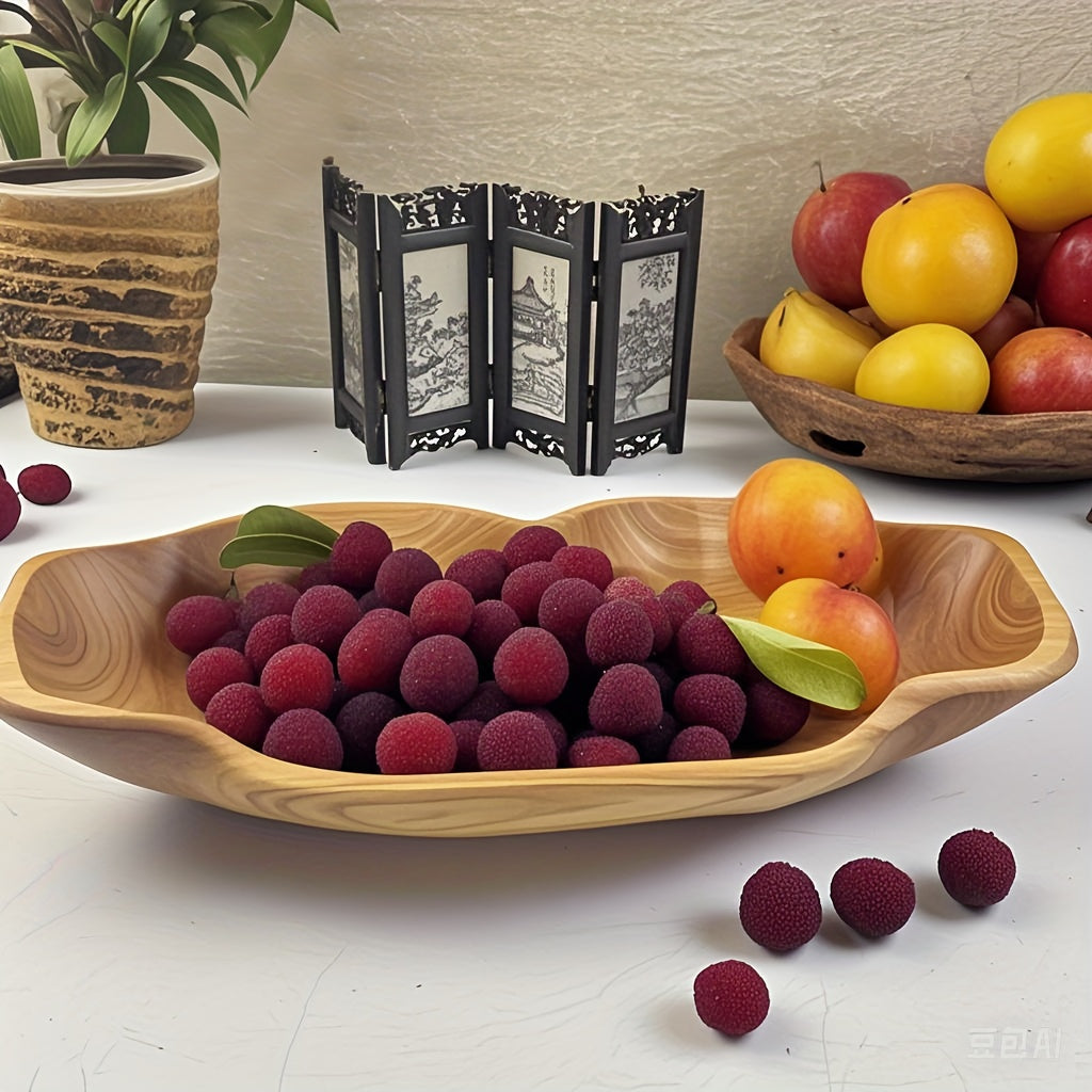 1pc Natural Wood Serving Tray
