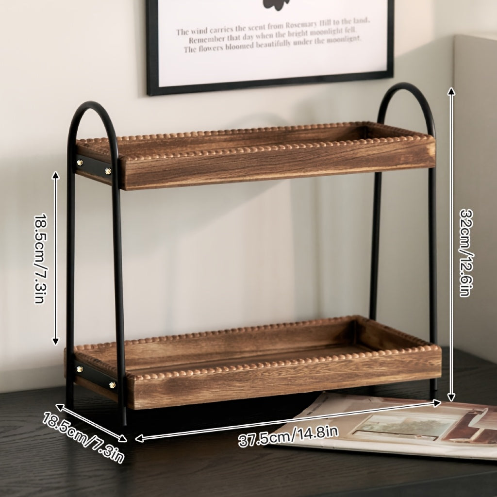 Cast Iron Double Layer Cosmetic Organizer