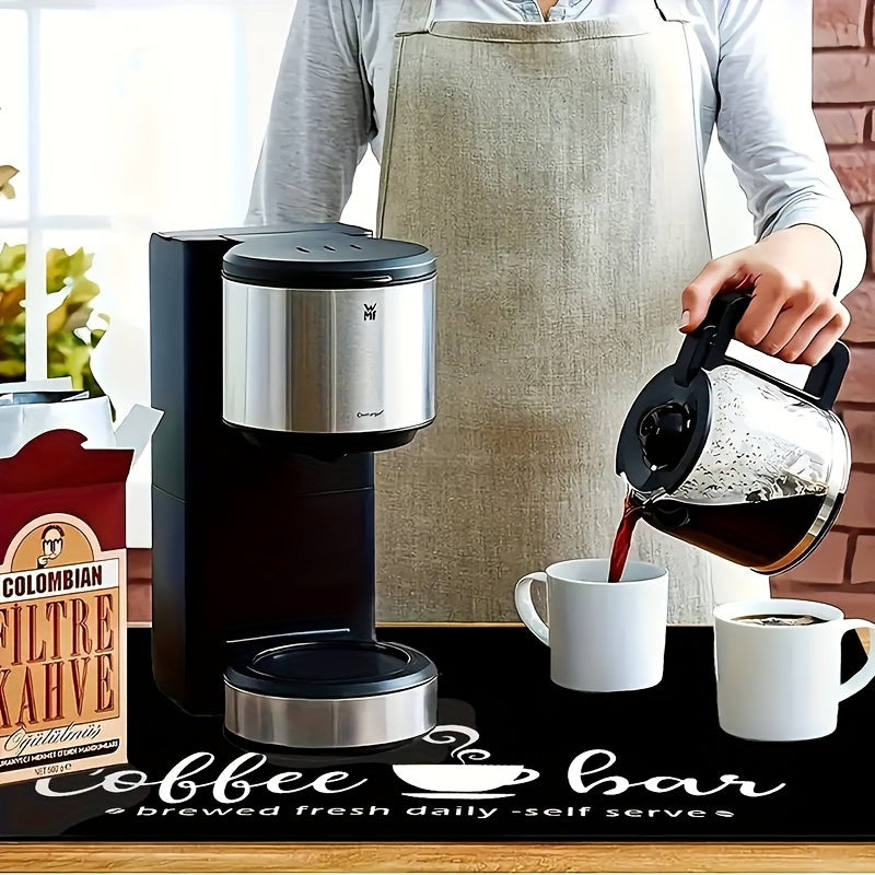 [Coffee | Print] Coffee Print 1pc Dish Drying Mat | Dining Table Decor, Perfect for Coffee Makers and Espresso Machines