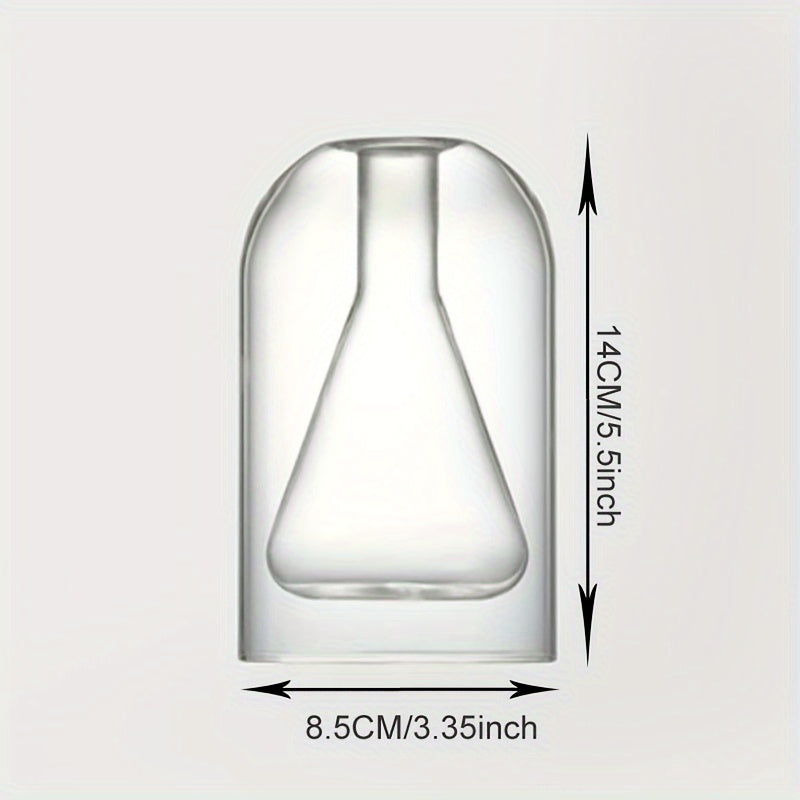 1pc Elegant Glass Diffuser Bottle - Geometric Design, Transparent, No-Flame Required, Ideal for Home Freshness & Longevity, Rattan Reed Diffuser (Stick Not Included), Diffuser for Home