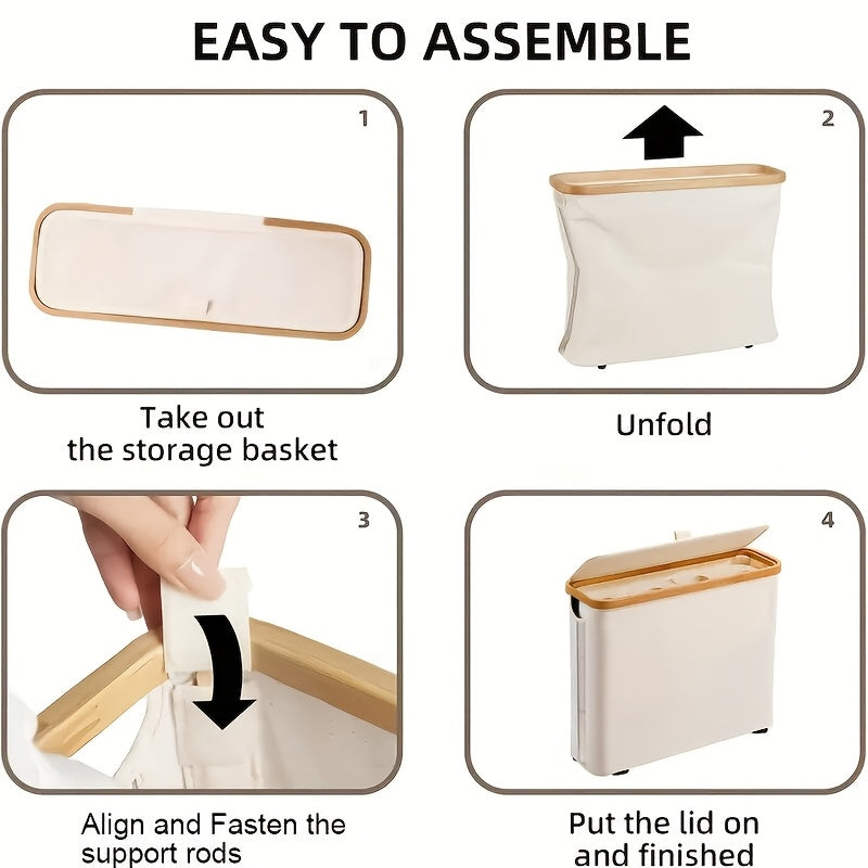 1pc Modern Bamboo Toilet Paper Storage Basket