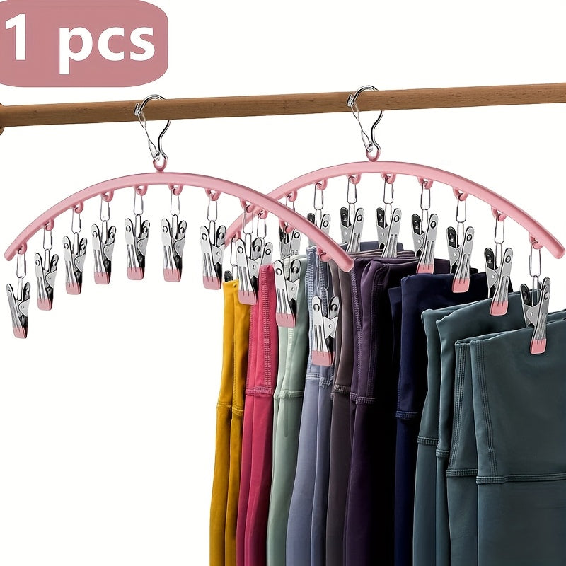 1pc/2pcs Pink Black Metal Clip Hanger with 10 Clips to Hold 10 Gaiters, Hangers, Space Saving Hanging Closet Organizer for Closet Organizer And Storage 319570992