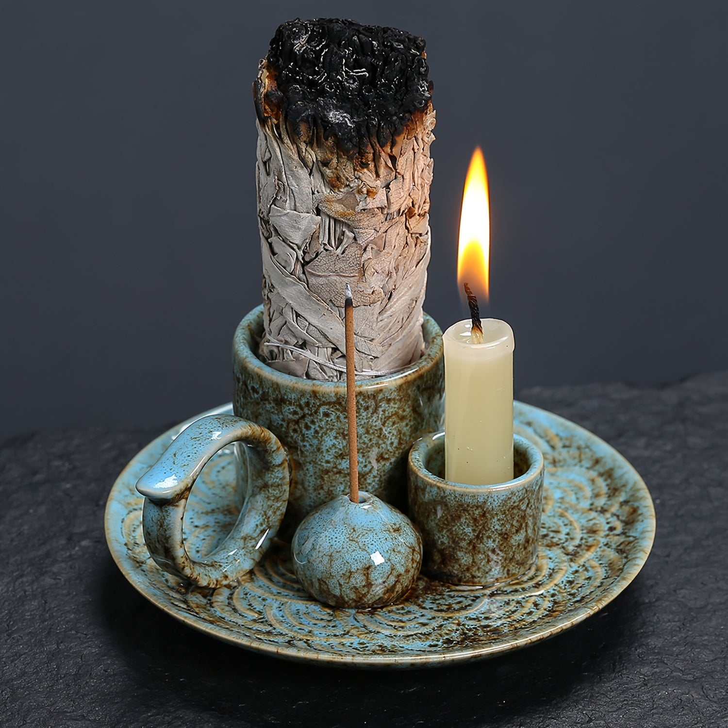 1PC 4 IN 1 Premium Ceramic Incense Burner
