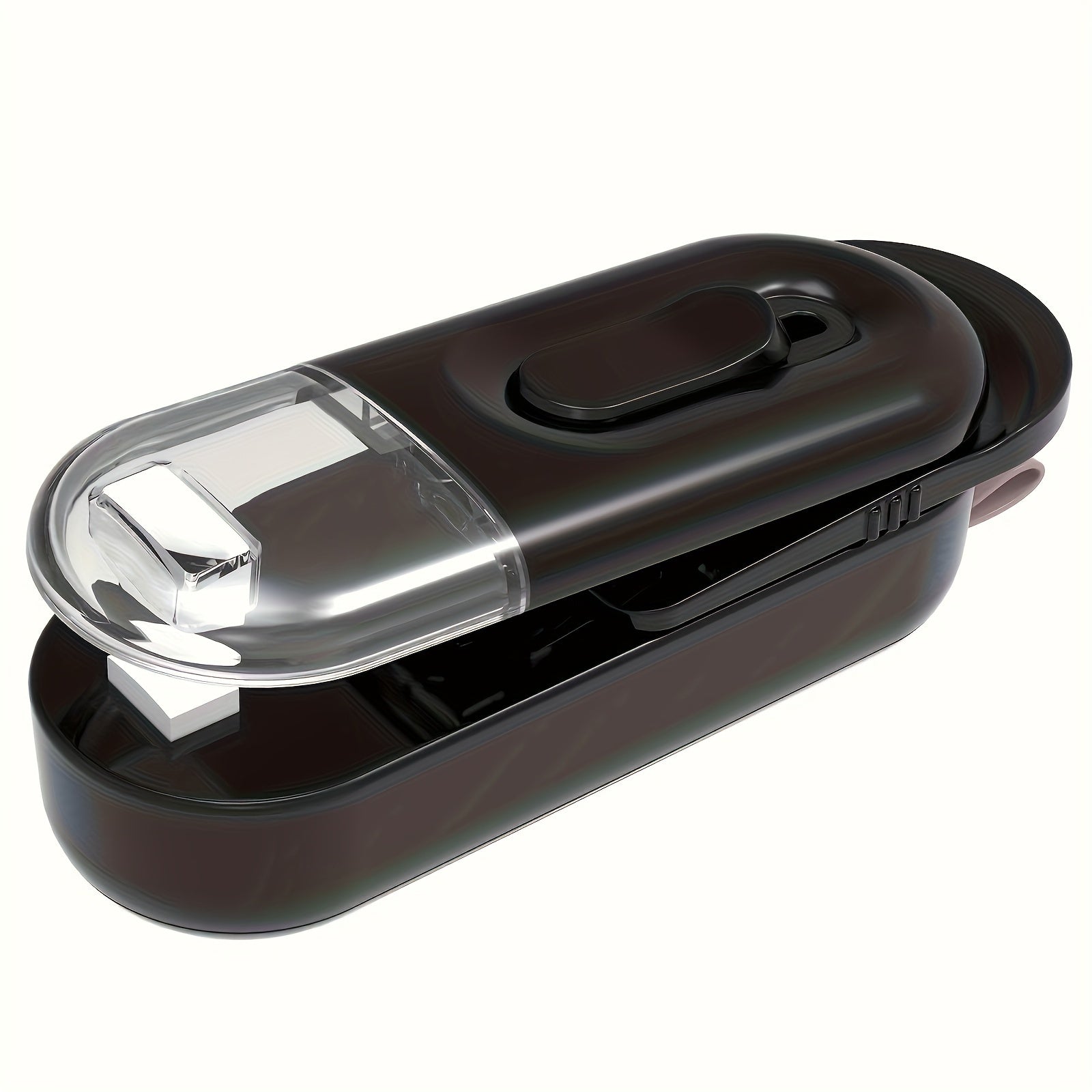 Portable 2-in-1 Heat Vacuum Sealer & Cutter Machine - Semi-Automatic for Snacks, Cookies, Chips | Battery-Powered (2 AA Not Included) | Black Kitchen Storage Accessory