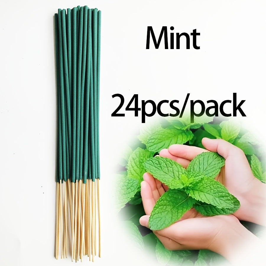 11 Styles of Clean, Low-Powder 22cm Flower and Wooden Handmade Bamboo Sticks Incense, Optional with Jasmine Mint White Sage Rose Lavender Sandalwood Lemongrass Dragon Blood Flower Frankincense Cherry Blossom Vanilla Mixed Scents, Suitable for Home Hotel O