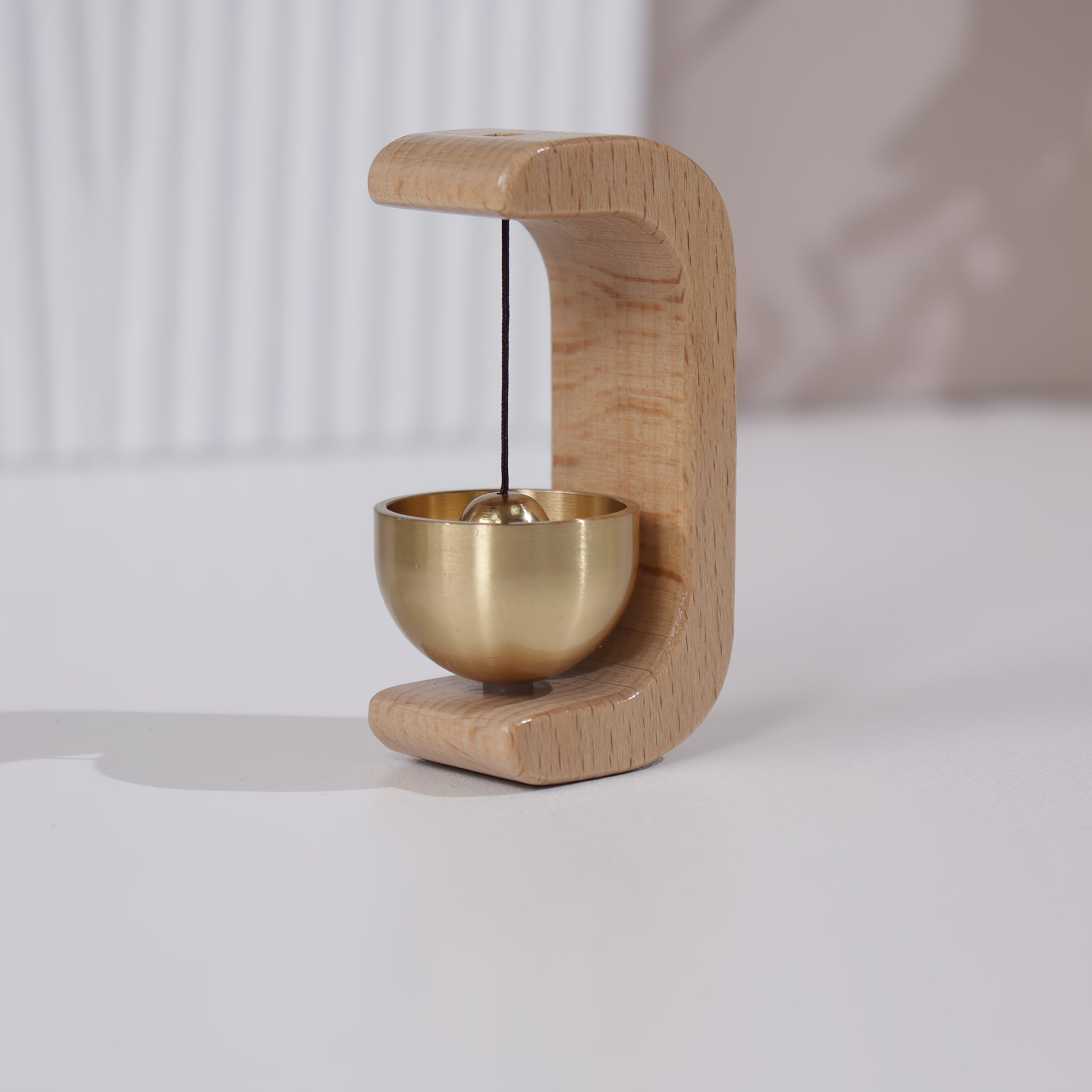 Japanese-Inspired Healing Wind Chimes with Brass Bells - Wooden Hook Design for Home & Store Entrance Decor