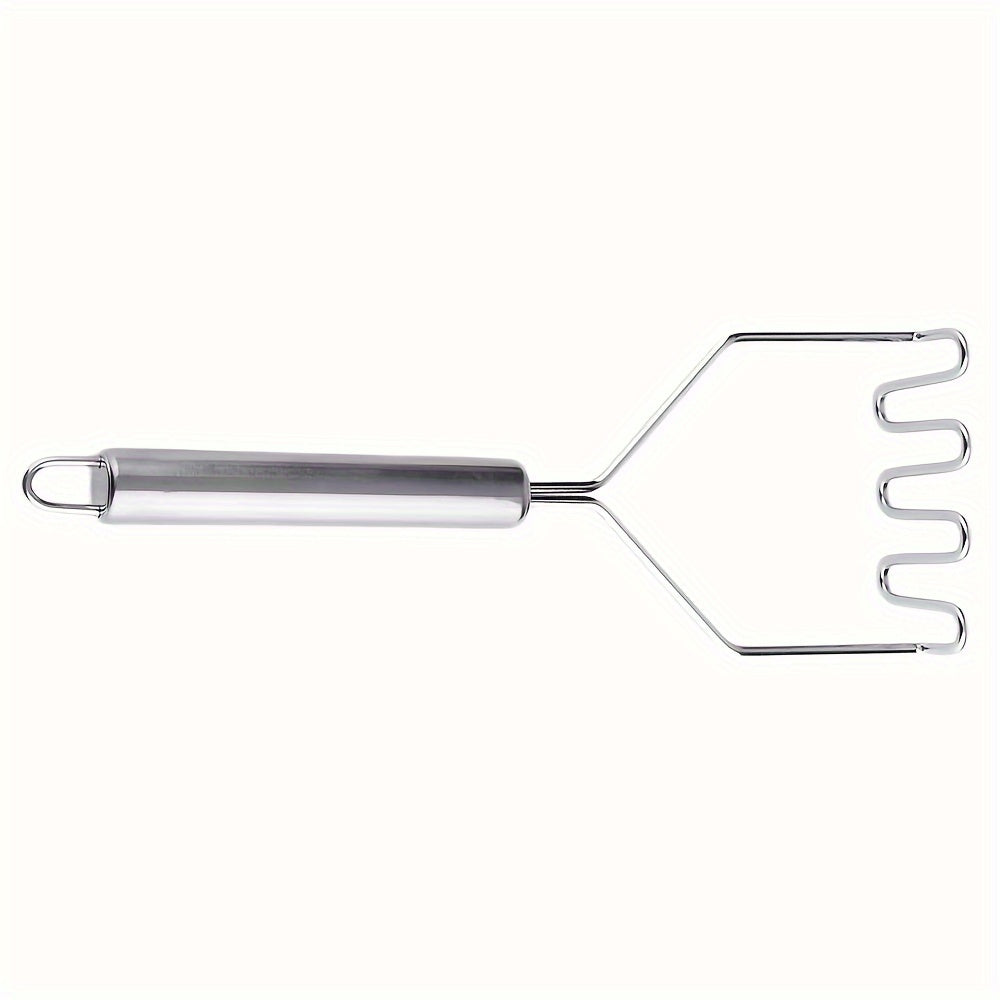 1pc Stainless Steel Wave Potato Masher - Ideal for Kitchen Vegetable and Fruit Puree, Kitchen Essentials | Modern Kitchen Tool | Durable Kitchenware