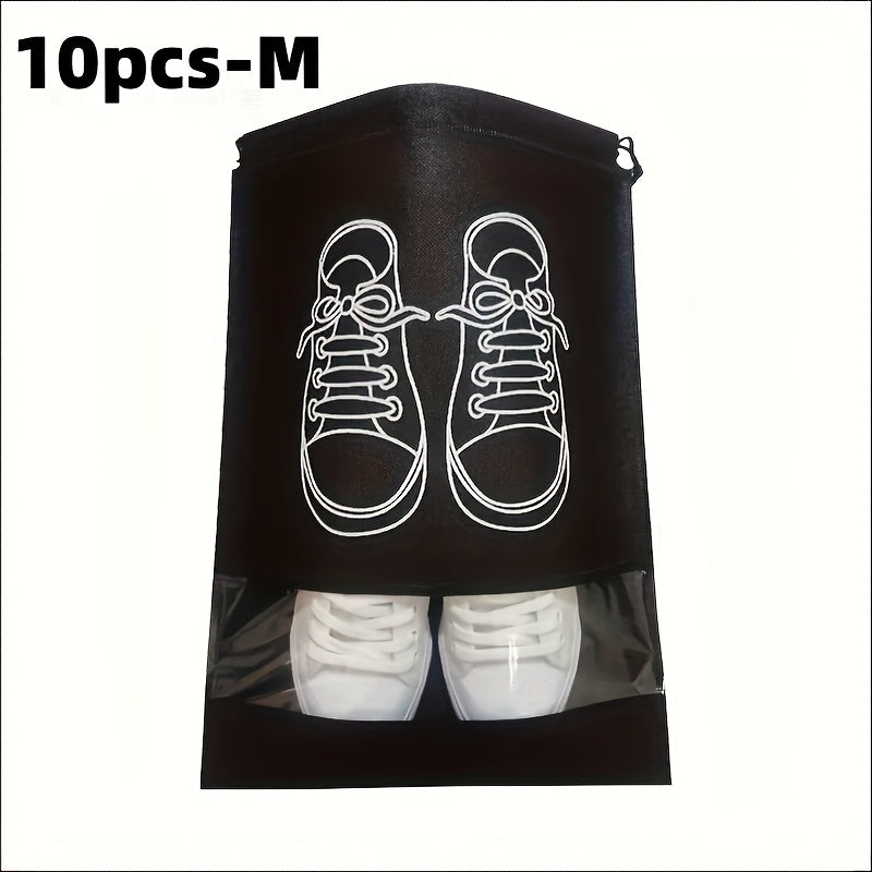 10/5pcs Multi-Color Shoes Storage Bag Closet Organizer Non-woven Travel Portable Bag Clothing Classified Hanging Bag, Hanging Shoe Organizers