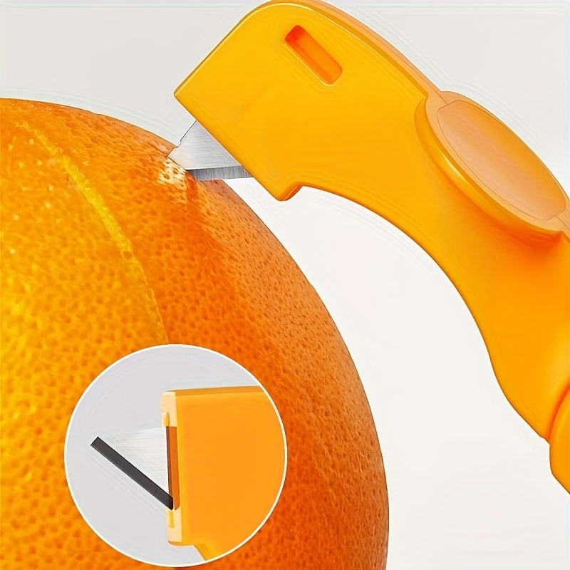 1/2pcs, Orange Peeler, Plastic Orange Peeler, Simple Lemon Peeler, Grapefruit Peeler, Creative Cutter, Orange Peeler Tool with Folding Handle, Fruit Peeler, Vegetable And Fruit Tools, Kitchen Gadgets, Peeler for Oranges