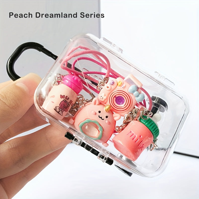 2pcs/4pcs BUBU Accessories. Mini Travel Suitcase Dollhouse Miniature Model Scene Props, OB11 Scene Decorations, Bubu Small Accessories Keychain Pendant Doll Ornament DIY Decoration Bottle Thermos Camera Bag Mini Figure Hanging Gifts for Festivals