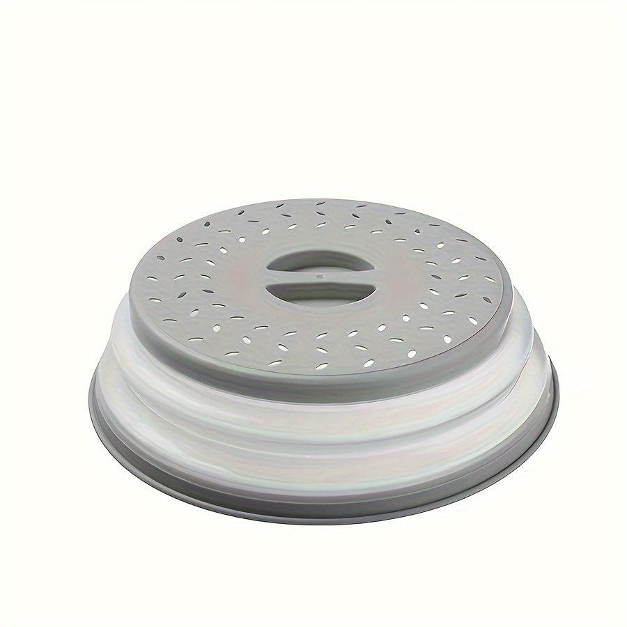 Microwave Plate Cover Collapsible Food Plate Lid Cover - BPA Free, Easy Grip, Microwave Plate Guard Lid with Steam Vent & Colander Strainer for Fruit