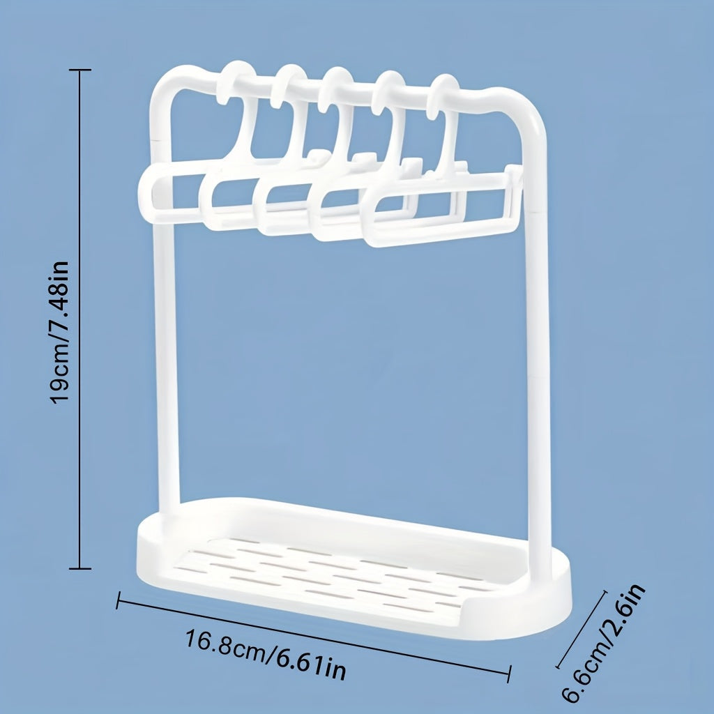 Six-piece white doll clothes hanger set, including 1 drying rack and 5 hangers, suitable for dollhouse clothing storage, display, collection, labubu macaron, doll clothes hanger