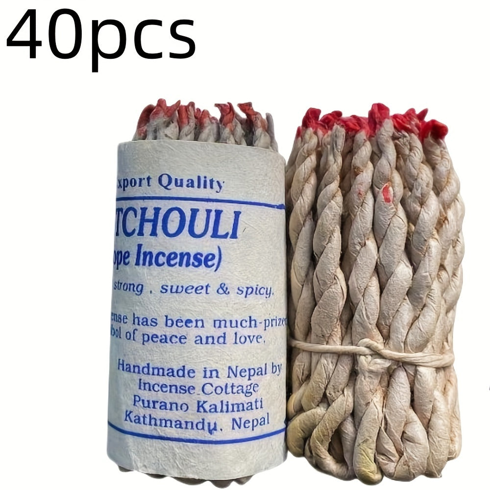 40pcs of Himalayan Rope Incense , Spiritual Blessings, And Elimination of Negative Energy. Handmade Traditional Rope Incense with White Sage, Sabbatical, Patchouli, And Cedar.