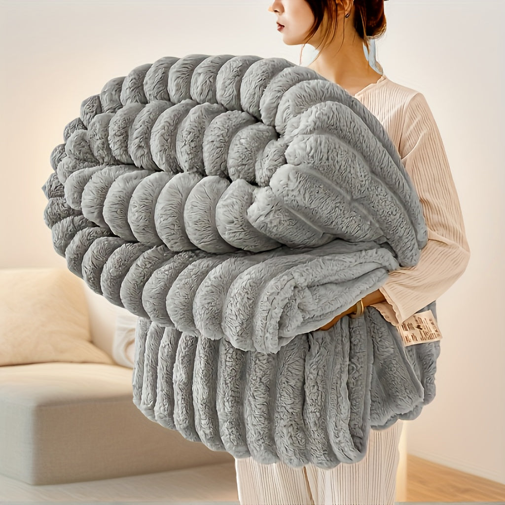 Luxurious Soft Faux Rabbit Fur Throw Blanket