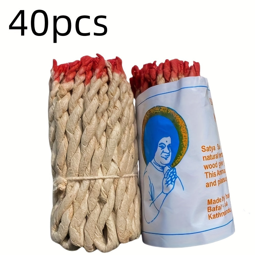 40pcs of Himalayan Rope Incense , Spiritual Blessings, And Elimination of Negative Energy. Handmade Traditional Rope Incense with White Sage, Sabbatical, Patchouli, And Cedar.