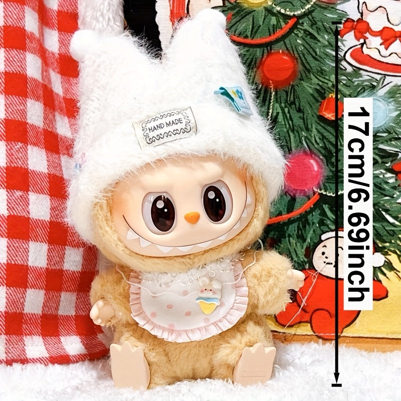 17cm/10cm Doll Clothes Fashionable and Cute Dress-up Clothes for Labubu DIY Doll Accessories, Hats&Bibs, A Complete Set of Clothes, Labubu clothes. Labubu doll outfits(no dolls)