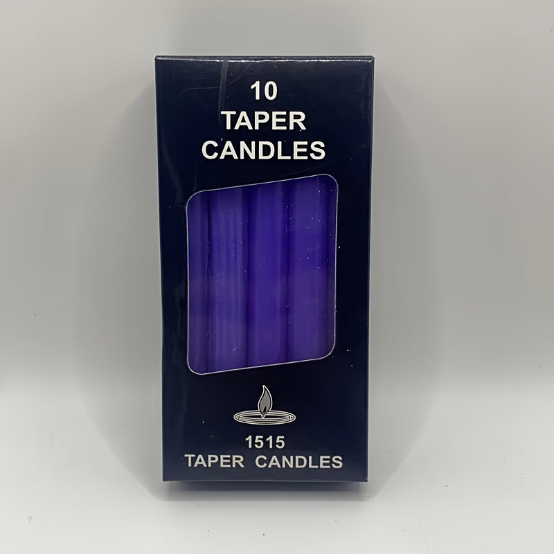 10 Fragranceless Straight Candles - Household Lighting Candles, Smokeless Romantic Wedding Long Pole Candles, High-End Wax Candles for Dining Tables, Restaurants, Gatherings, Easter, Day, and Valentine's Day