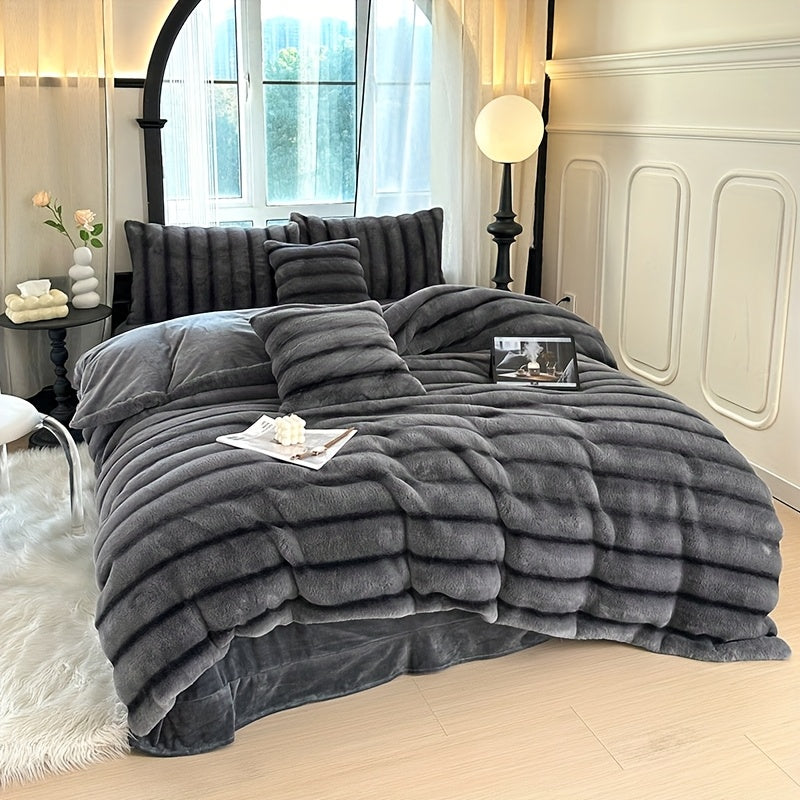 High-end soft striped multifunctional blanket