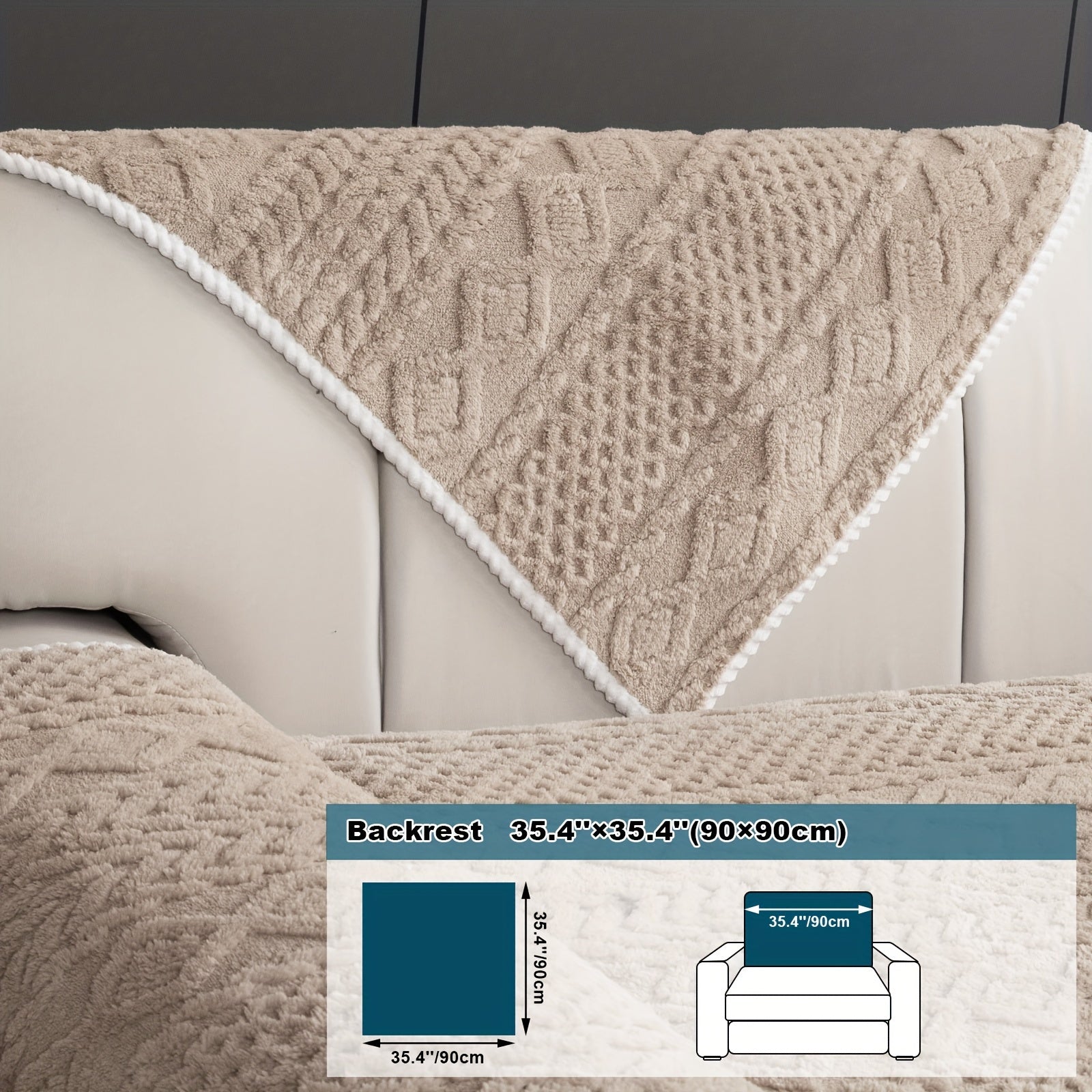 Classic Jacquard Shu Velveteen Sofa Cover - Pet-Friendly, Non-Slip, Machine Washable, Breathable 100% Polyester, 1pc