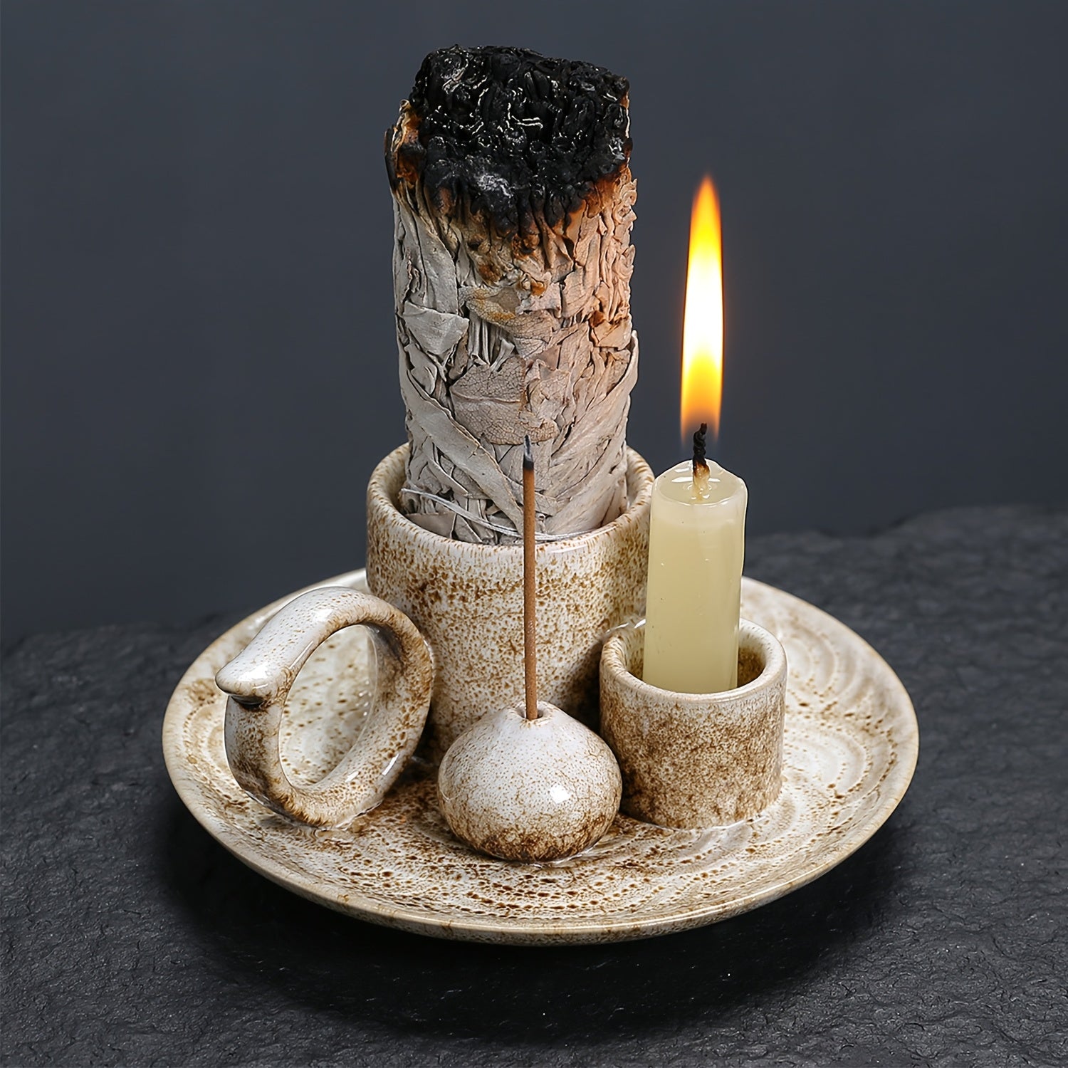 1PC 4 IN 1 Premium Ceramic Incense Burner