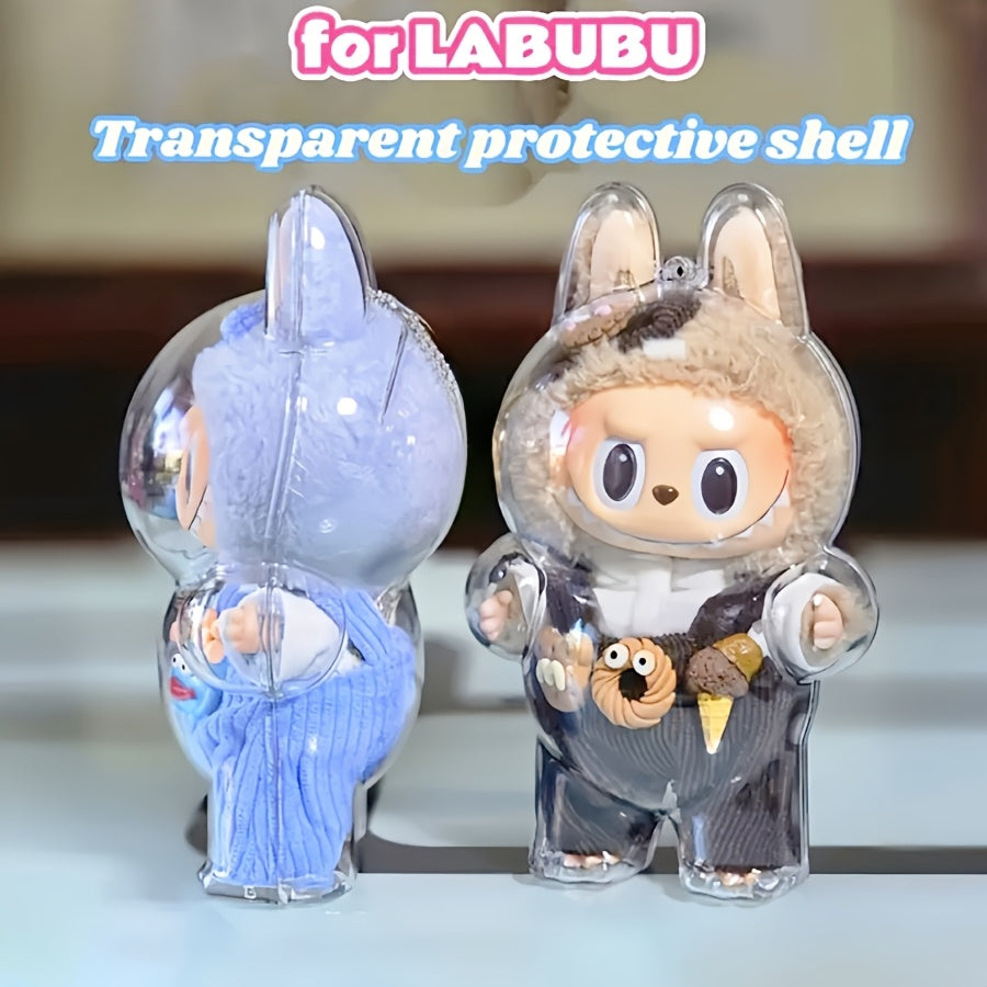 Dustproof Acrylic Display Case for Labubu 2024 - Protective Clear Pendant Holder for POP Mart Collectibles, Excludes Dolls, Single Pack