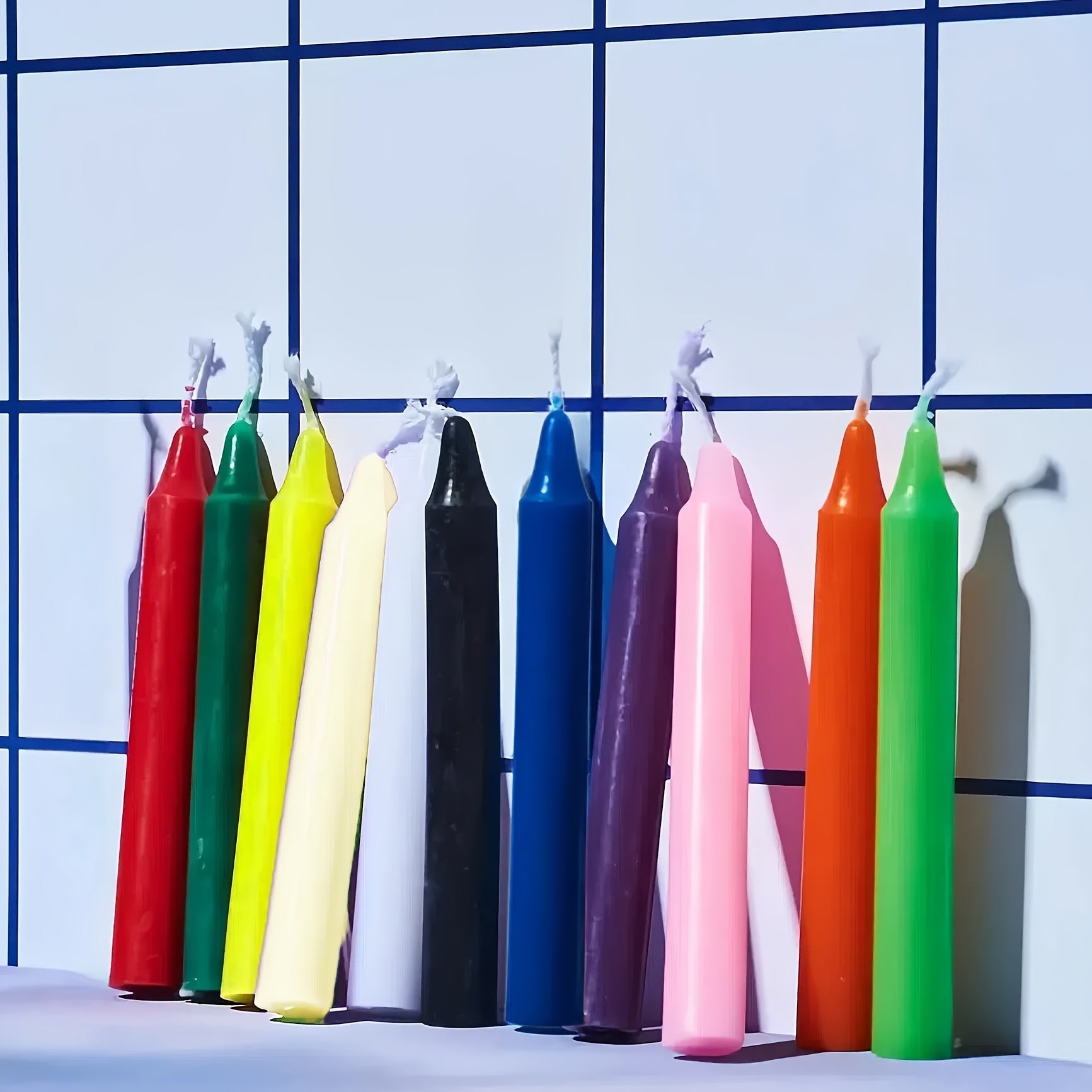 [4 Inch Unscented Spell Candles] Chime Candles Spell Candle Unscented Assorted Colored Candles Mini Taper 4 Inch Tall x 1/2 Inch Diameter, Good for Witch Crafts Supplies with Candle Holder