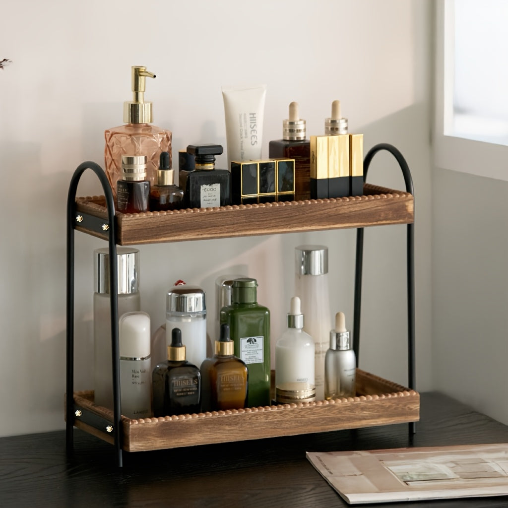 Cast Iron Double Layer Cosmetic Organizer