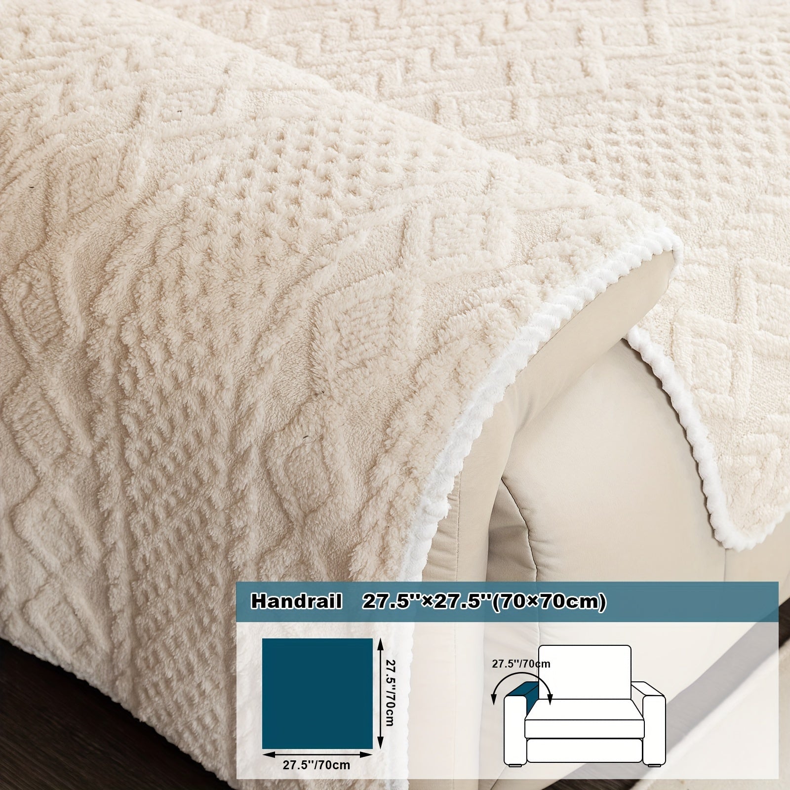 Classic Jacquard Shu Velveteen Sofa Cover - Pet-Friendly, Non-Slip, Machine Washable, Breathable 100% Polyester, 1pc