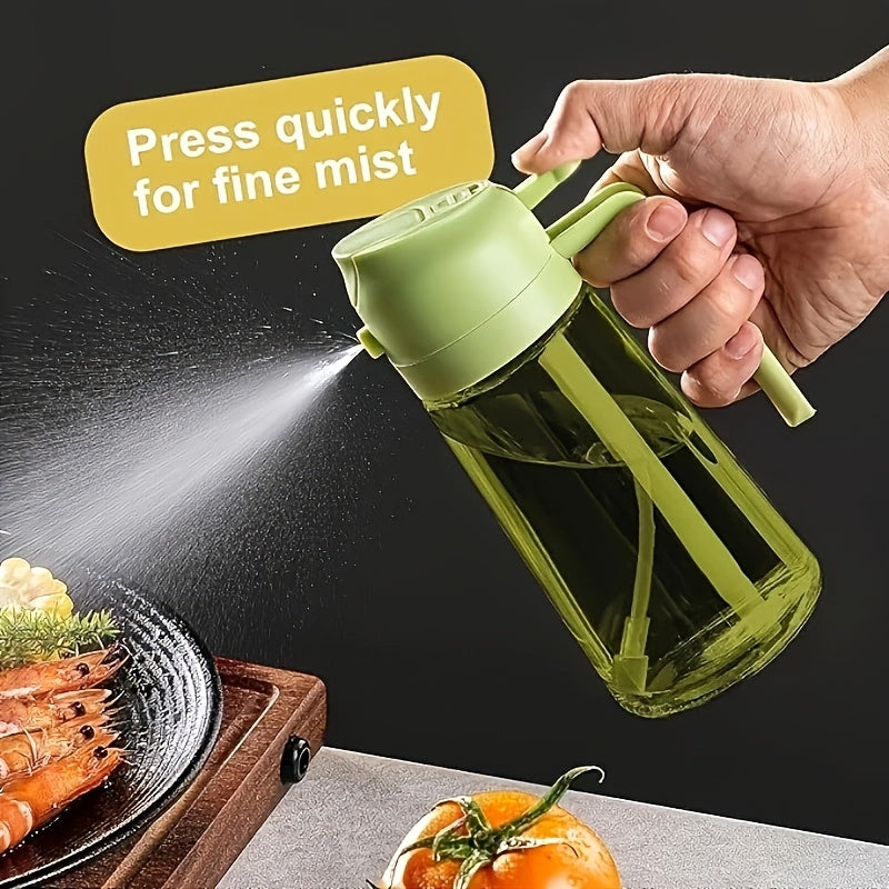 1pc Food-Grade Olive Oil Spray Bottle - BPA-Free Plastic, Odor-Resistant & Even Spray for Cooking, Salad Dressing, Condiments - Hand Wash Only, Oval Shape for Kitchen & Restaurant Use, Oil Sprayer Bottle for Cooking
