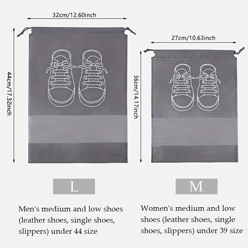 10/5pcs Multi-Color Shoes Storage Bag Closet Organizer Non-woven Travel Portable Bag Clothing Classified Hanging Bag, Hanging Shoe Organizers