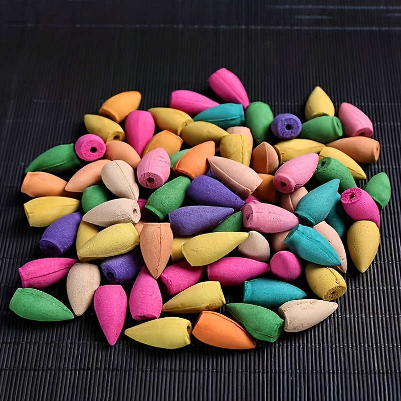 120pcs Natural Backflow Incense Cones - Assorted Scents for Meditation And Yoga - Perfect for Waterfall Incense Burner Holder for House Cleaning, Meditation, Yoga, Negative Energy Cleansing And Home Or Office Purification Applications
