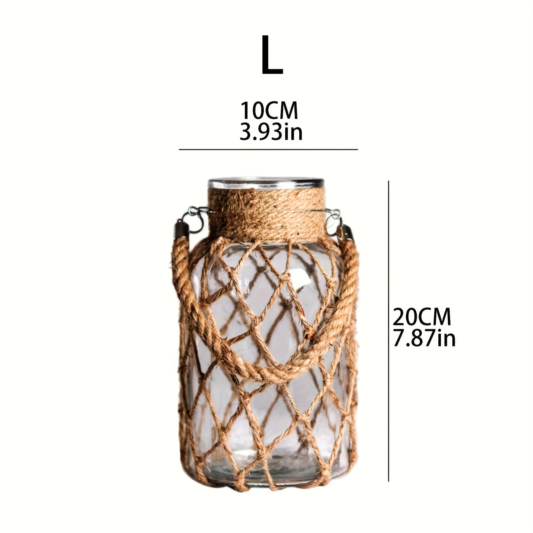 1pc Vintage Woven Mesh Flower Vase, Transparent Glass Hydroponic Vase for Farmhouse Weddings, Home Decor