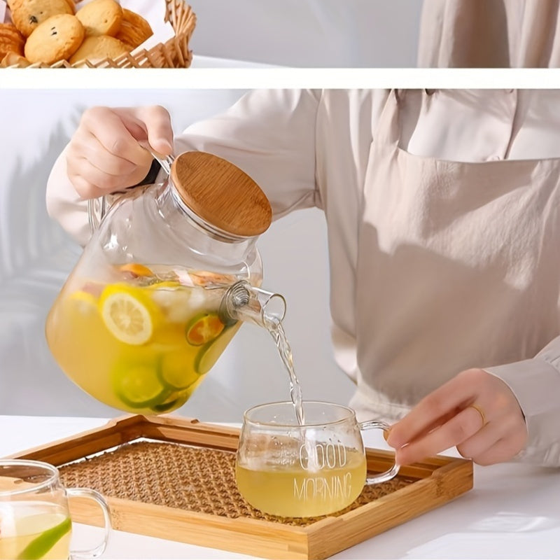 Large Capacity Borosilicate Glass Teapot with Infuser - High Temperature Resistant, Transparent, Ideal for Steamed Juice & Iced Tea - Essential Home Kitchenware for Holidays like Halloween, Christmas, Easter, Thanksgiving, Halloween Tableware|Stylish Glas