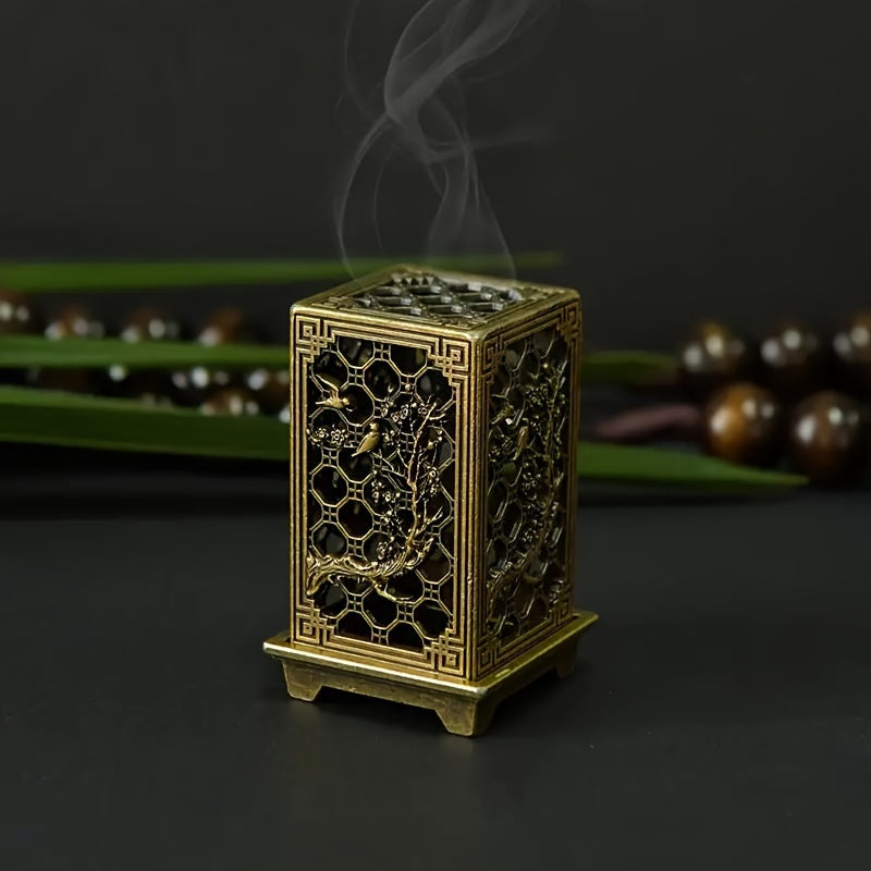 An exquisite set of metal incense burners with decorative design - multi-functional incense burners suitable for incense sticks and cones, elegant Chinese art style home decoration, suitable for Christmas, Halloween, Easter, Day of Light, Thanksgiving
