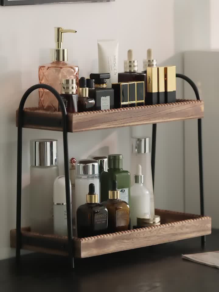 Cast Iron Double Layer Cosmetic Organizer