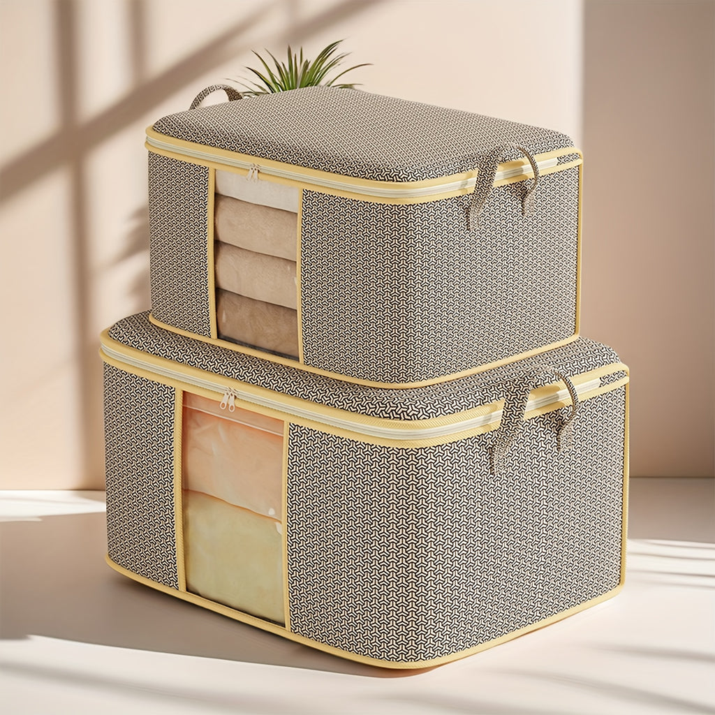2pcs Heavy-Duty Storage Moving Bags Quilt Storage Blanket Storage with Handles Set and Clear Window