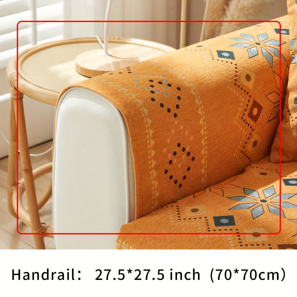 [Non-slip Sofa Cover] 1pc Non-slip Chenille Sofa Slipcover - Couch Cover, Four Seasons Universal Furniture Protector For Bedroom Office Living Room Home Decor