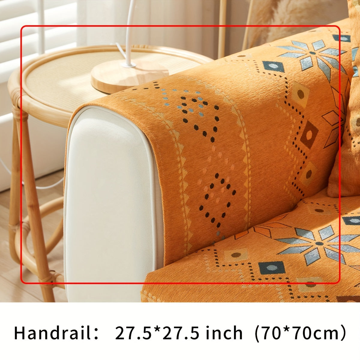 [Non-slip Sofa Cover] 1pc Non-slip Chenille Sofa Slipcover - Couch Cover, Four Seasons Universal Furniture Protector For Bedroom Office Living Room Home Decor